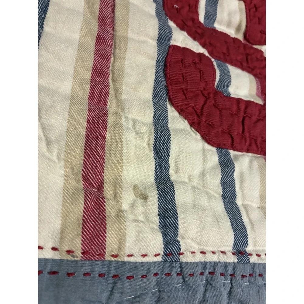 Pottery Barn Full/Queen Sports Theme Quilt Reverse Blue